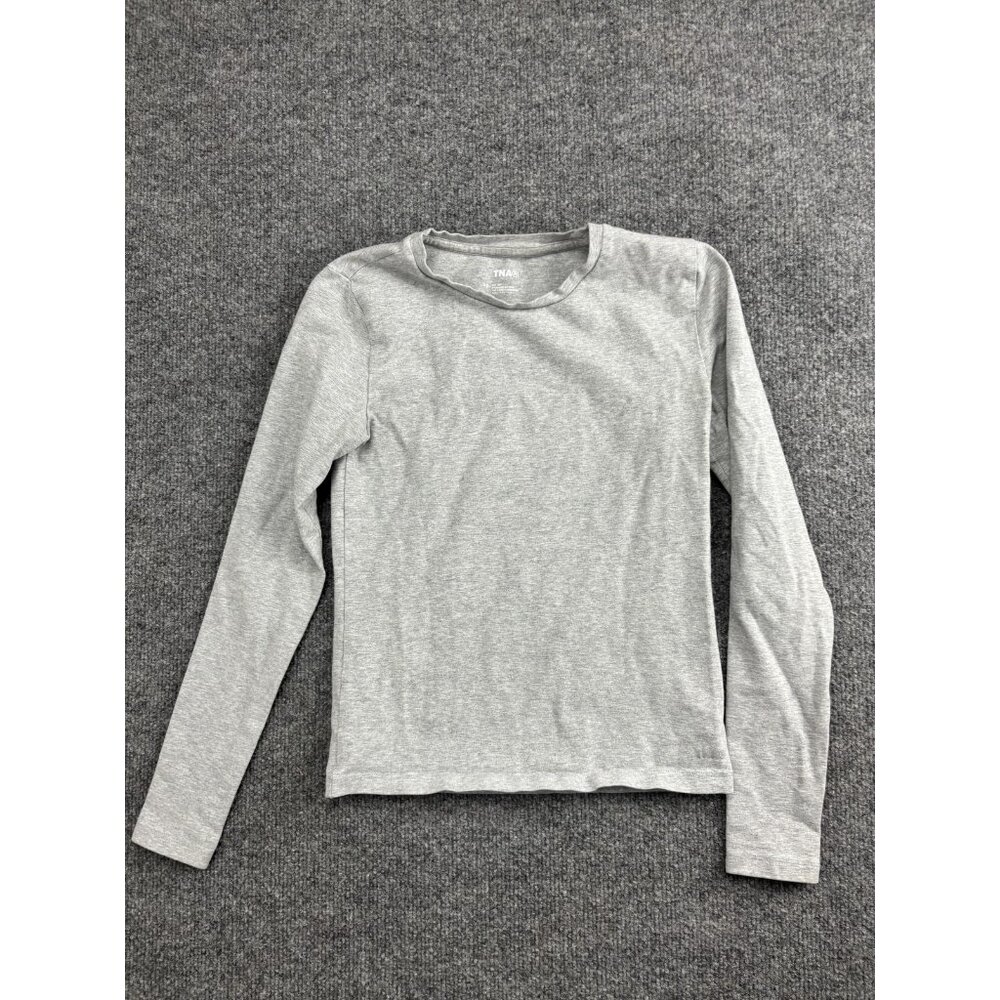 Tna Shirt Womens XS Gray Lightweight Long Sleeve Crew Neck‎ Basic Tee Top